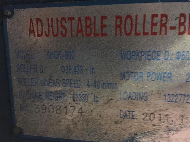 Vanguard XHGK-600 - 600 Ton Tank Turning Rolls, Machine ID: 6714